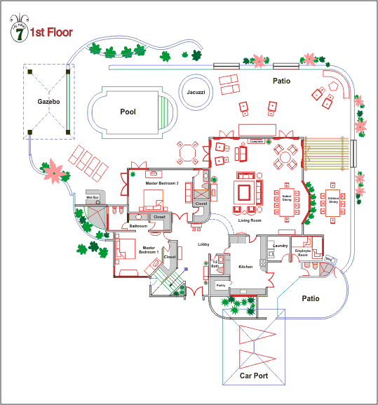 Villa Las Pinas Floor Plan